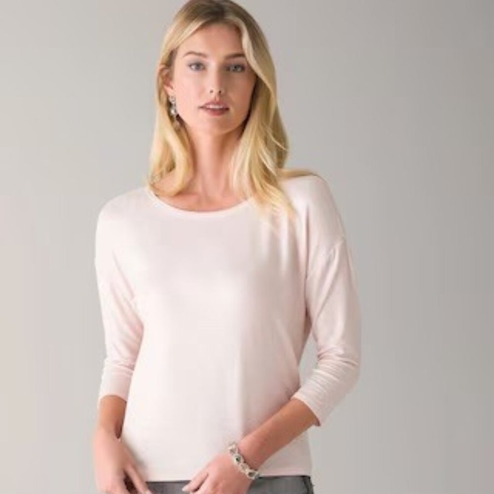 WHBM Rose Gold 3/4  Sleeve Tee  NWT